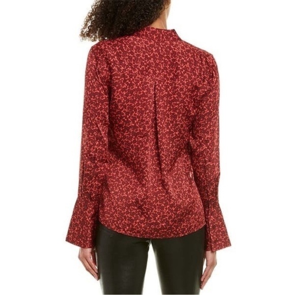 Equipment Huntley Floral Burgundy Red Long Sleeve Button Down Top Size S - Picture 2 of 11